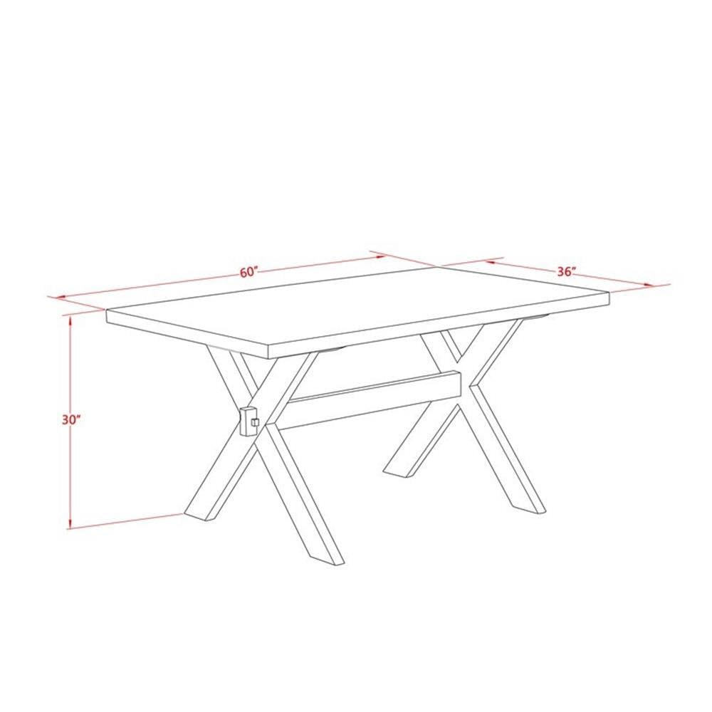 7 Piece Dining Set with 36x60 Inch Table and 6 Black Chairs A255