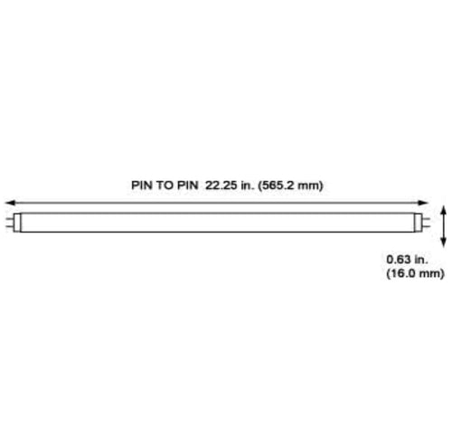 14W 3000K T5 Fluorescent Bulb 24 Inch G5 Bipin Base Pack of 10 H292