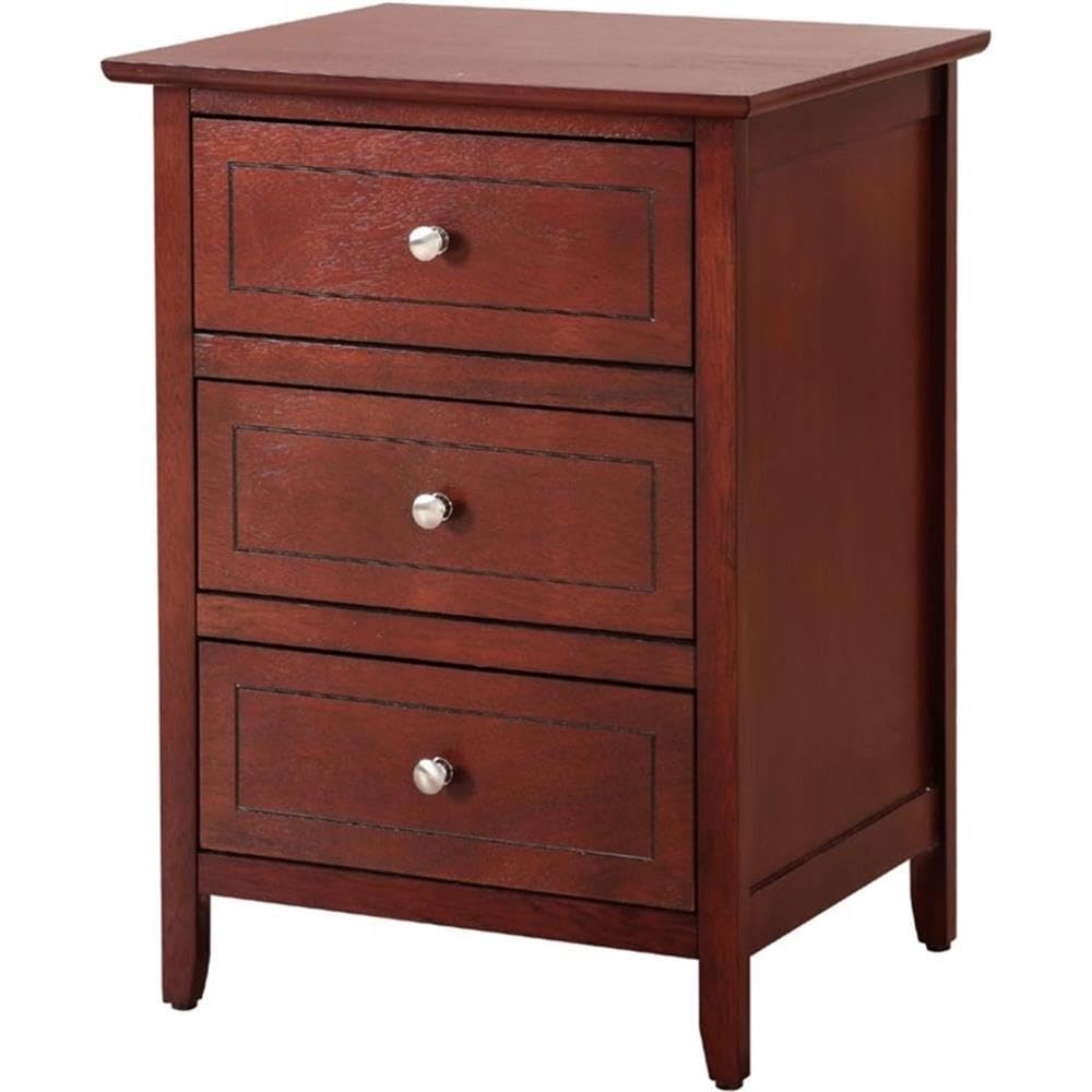 Cherry 3 Drawer Nightstand X678389