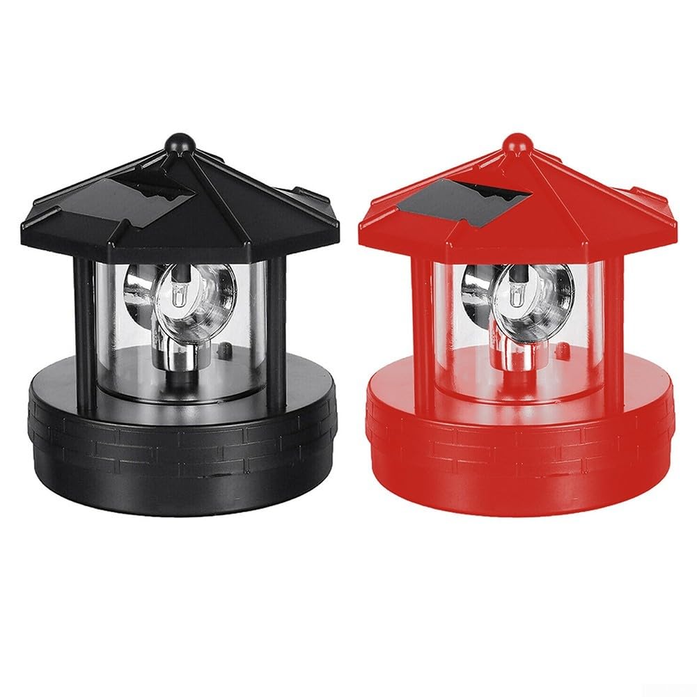 Black Solar Lighthouse Lawn Light B7759