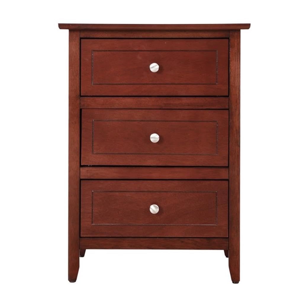 Cherry 3 Drawer Nightstand X678389