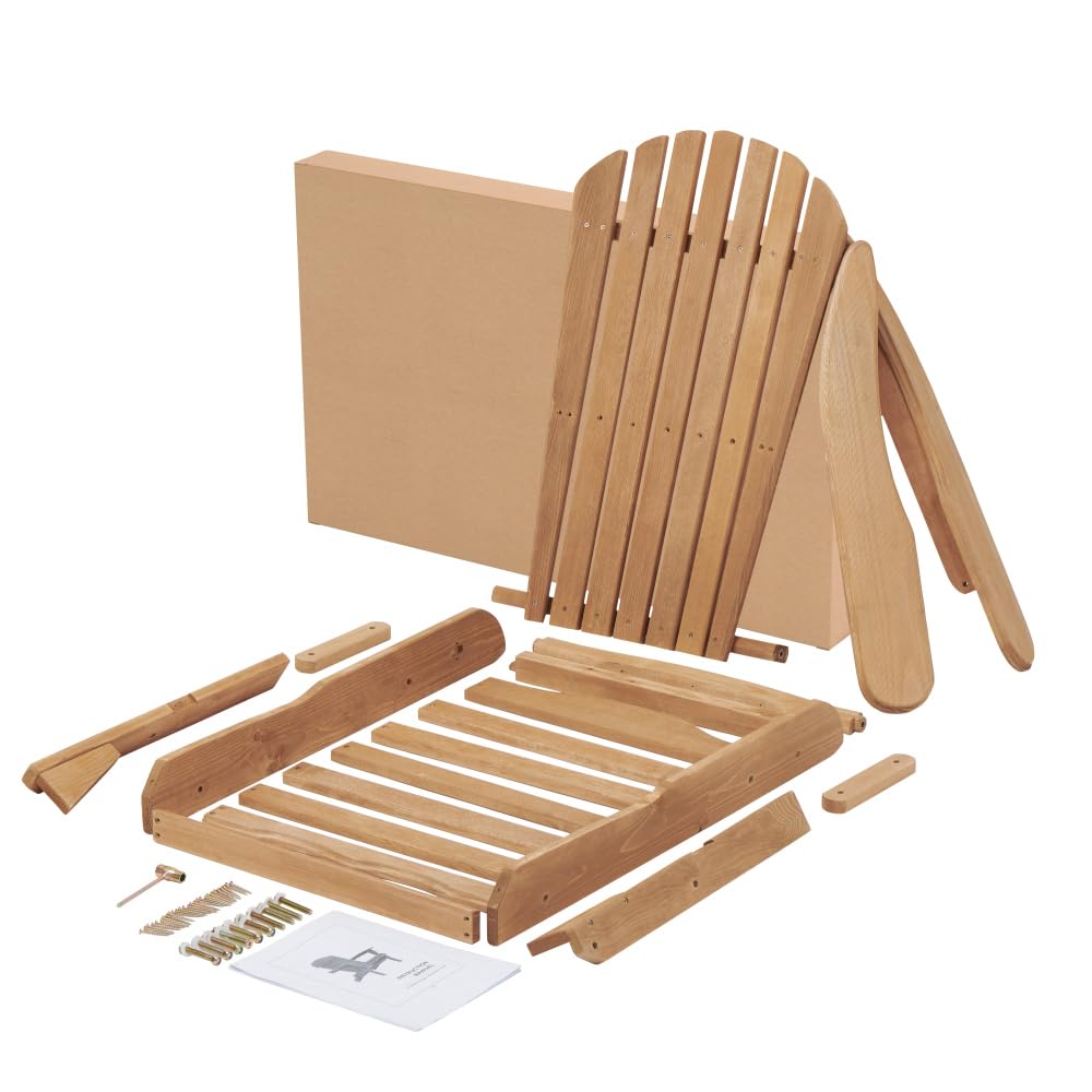 Solid Cedar Wood Folding Adirondack Chair Set of 2 P763