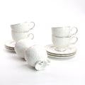 12 Pieces Porcelain Tea Cups and Saucers Set of 6 B511