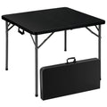 34" Black Square Folding Table with Carrying Handle U90221