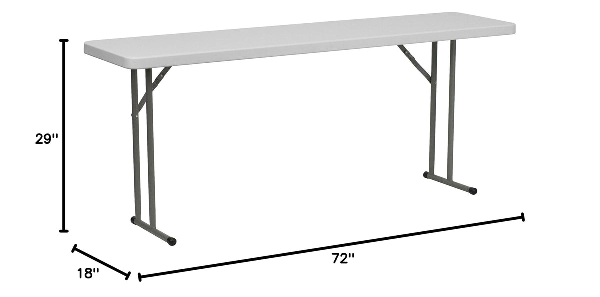 15 Pack 6-Foot Granite White Plastic Folding Training Table B283932