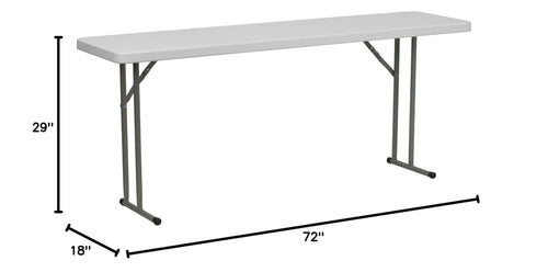 15 Pack 6-Foot Granite White Plastic Folding Training Table B283932