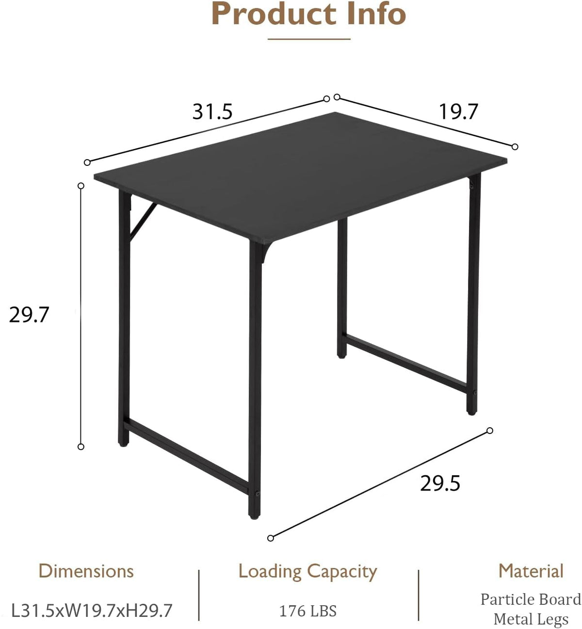 32 Inch Black Computer Desk L638717