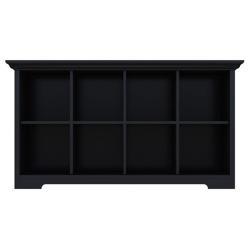 Black 8-Cube Open Bookcase with 2-Tier Low Cabinet S12081