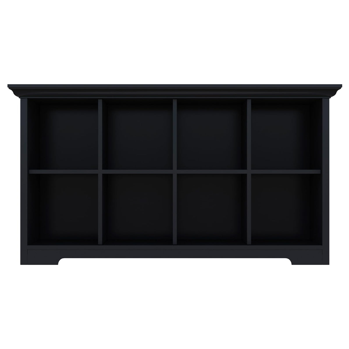 Black 8-Cube Open Bookcase with 2-Tier Low Cabinet S12081