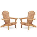 Solid Cedar Wood Folding Adirondack Chair Set of 2 P763