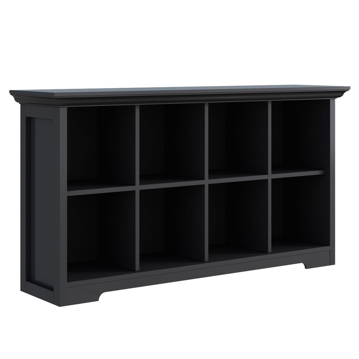 Black 8-Cube Open Bookcase with 2-Tier Low Cabinet S12081