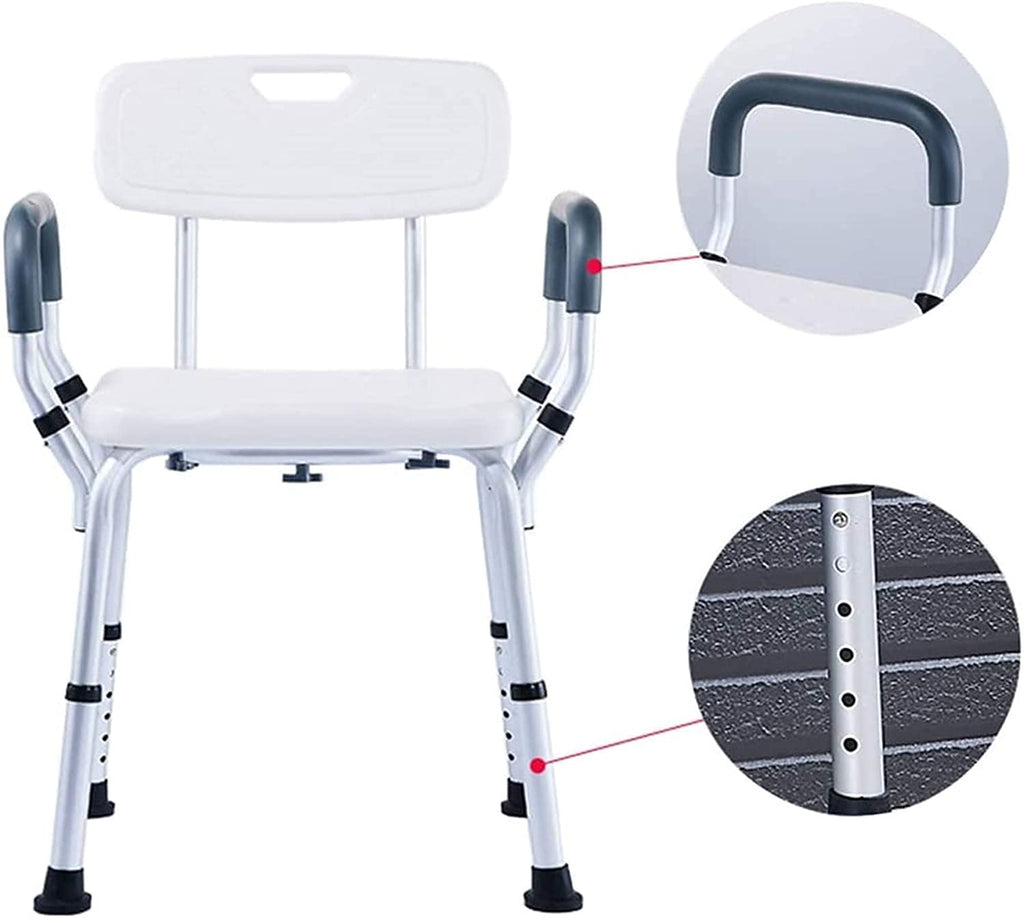 Padded Seat Transfer Bench, Bath Stools, Shower Chair with Arms and Back Z3499