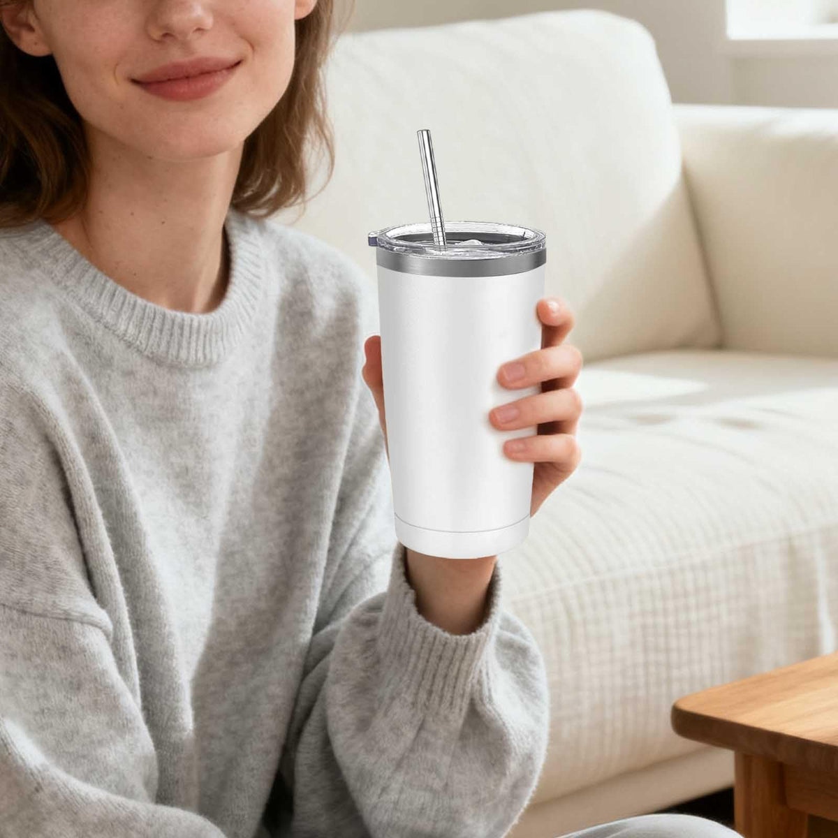 20 Pack Stainless Steel Insulated Tumbler 20oz White V5950