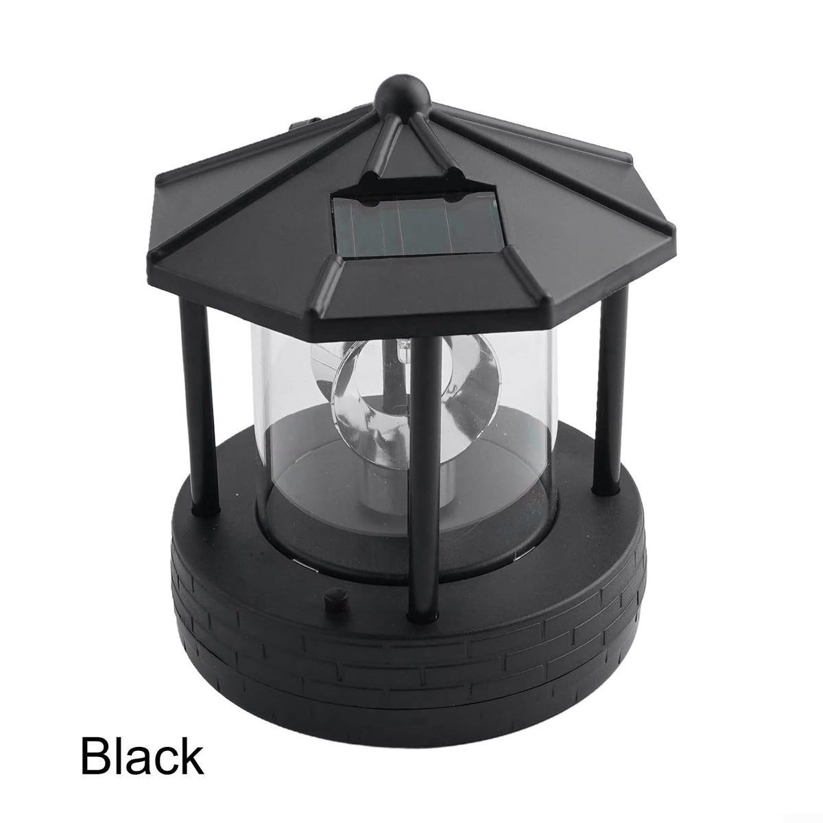 Black Solar Lighthouse Lawn Light B7759