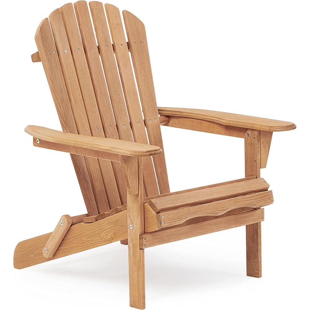 Solid Cedar Wood Folding Adirondack Chair Set of 2 P763