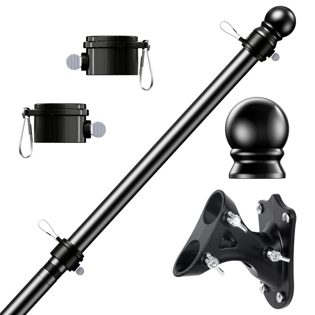 Tangle Free Stainless Steel Flag Pole Kit with Bracket N1832