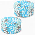 Inflatable Outdoor Ottoman 2 Pack Teal Grey I21076