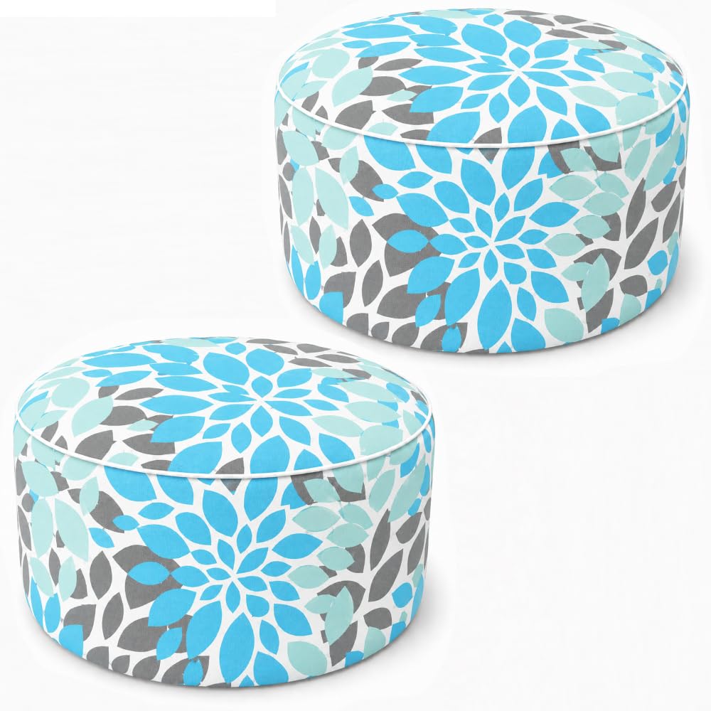 Inflatable Outdoor Ottoman 2 Pack Teal Grey I21076