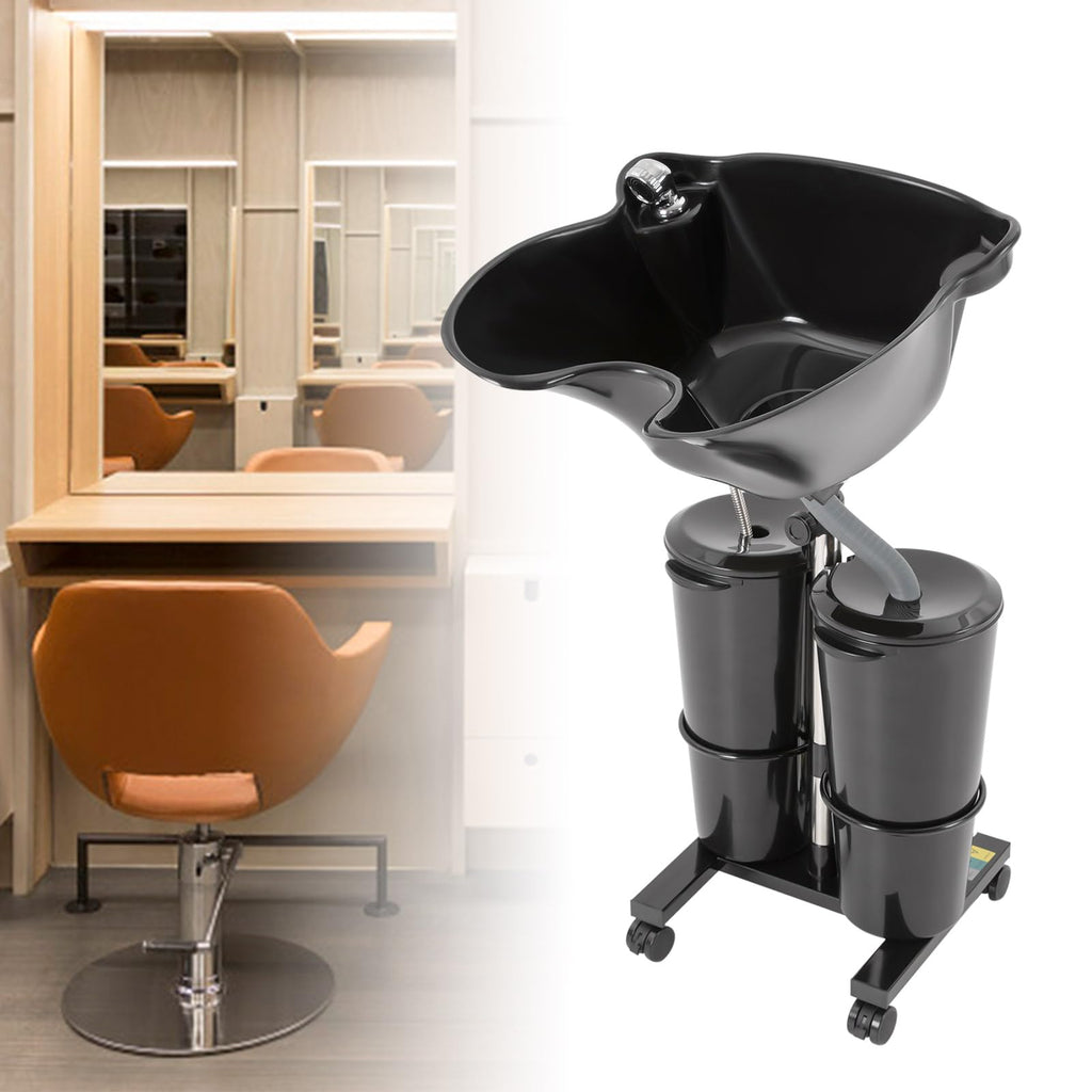 Portable Height-Adjustable Shampoo Basin with 2 Water Buckets T9758