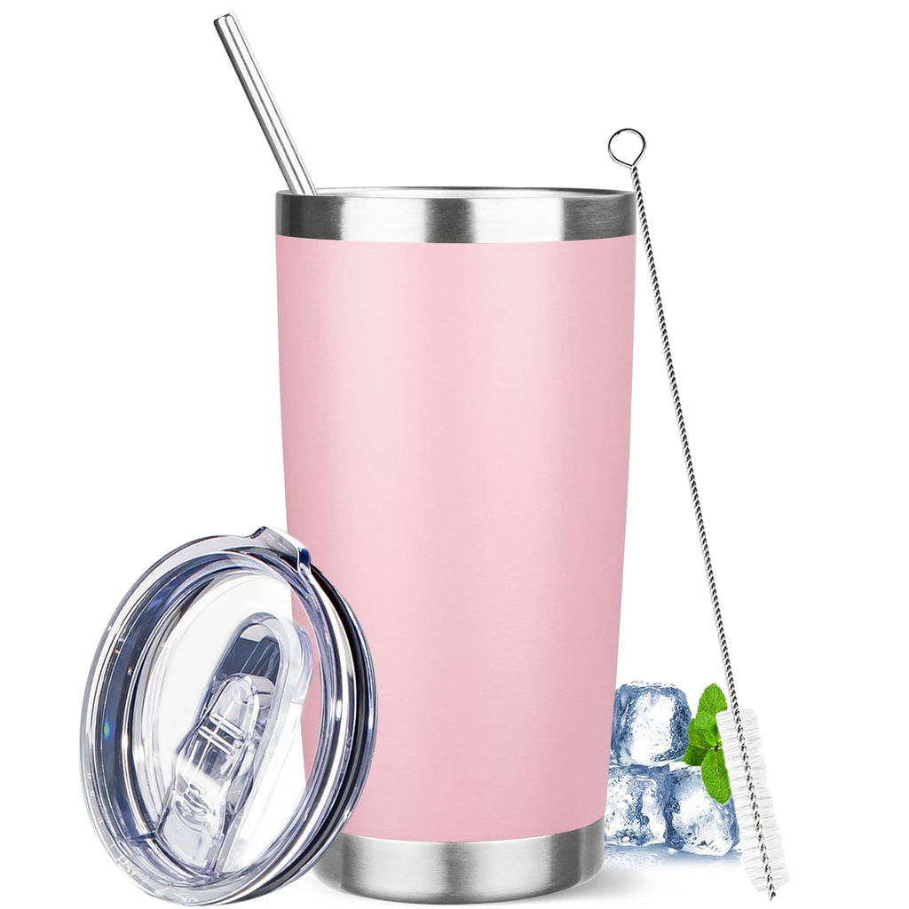 20 oz Stainless Steel Insulated Tumbler with Lids and Straws Z798