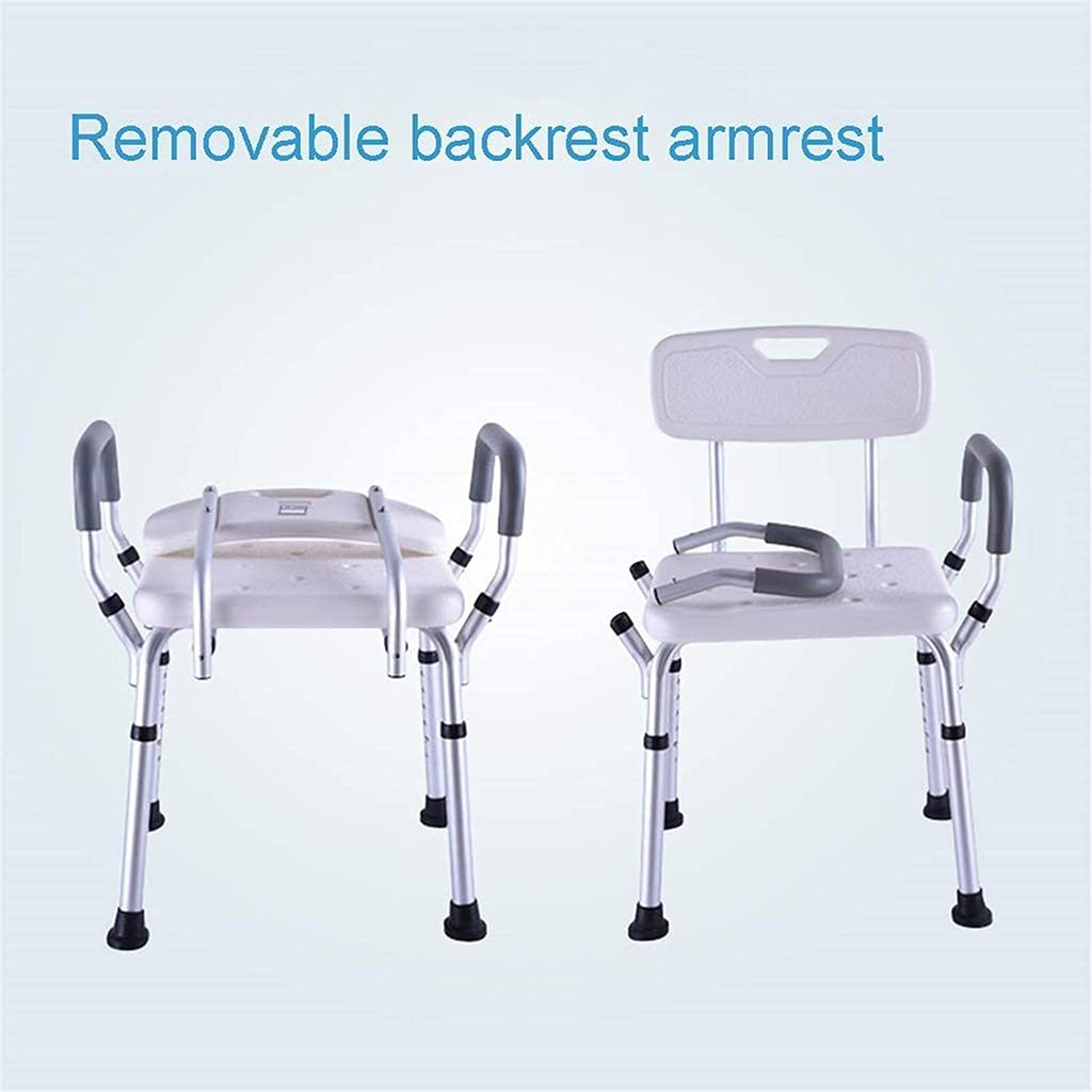 Padded Seat Transfer Bench, Bath Stools, Shower Chair with Arms and Back Z3499