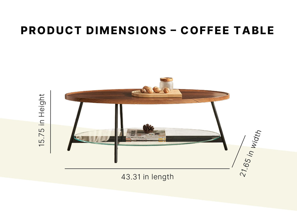 Black Walnut Glass Coffee Table B4328