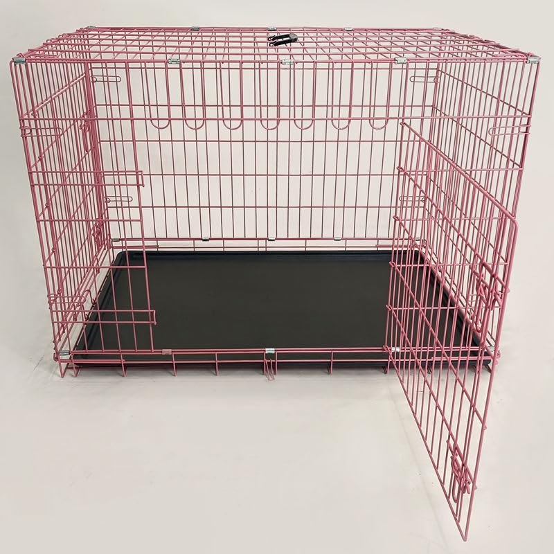 48-Inch Folding Metal Dog Crate with Divider, Tray, and Carry Handle T899