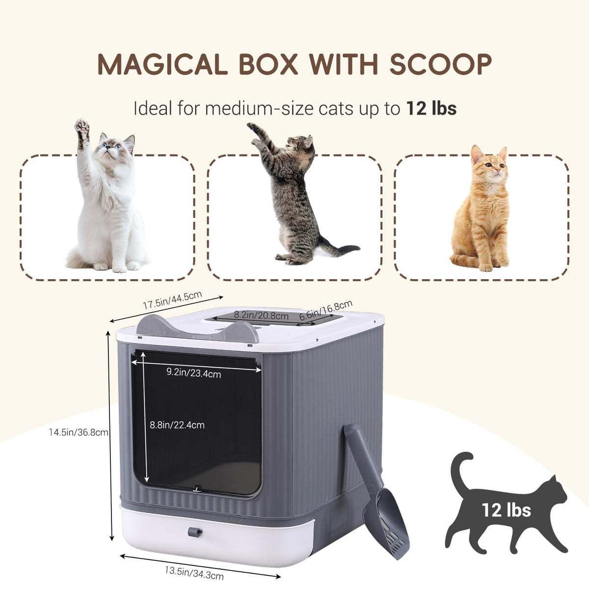 Covered Cat Litter Box with Lid V89235