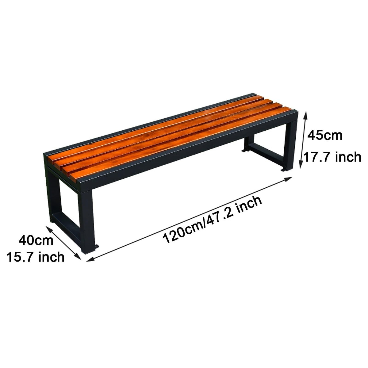 47.2in Cast Iron Outdoor Bench E332413