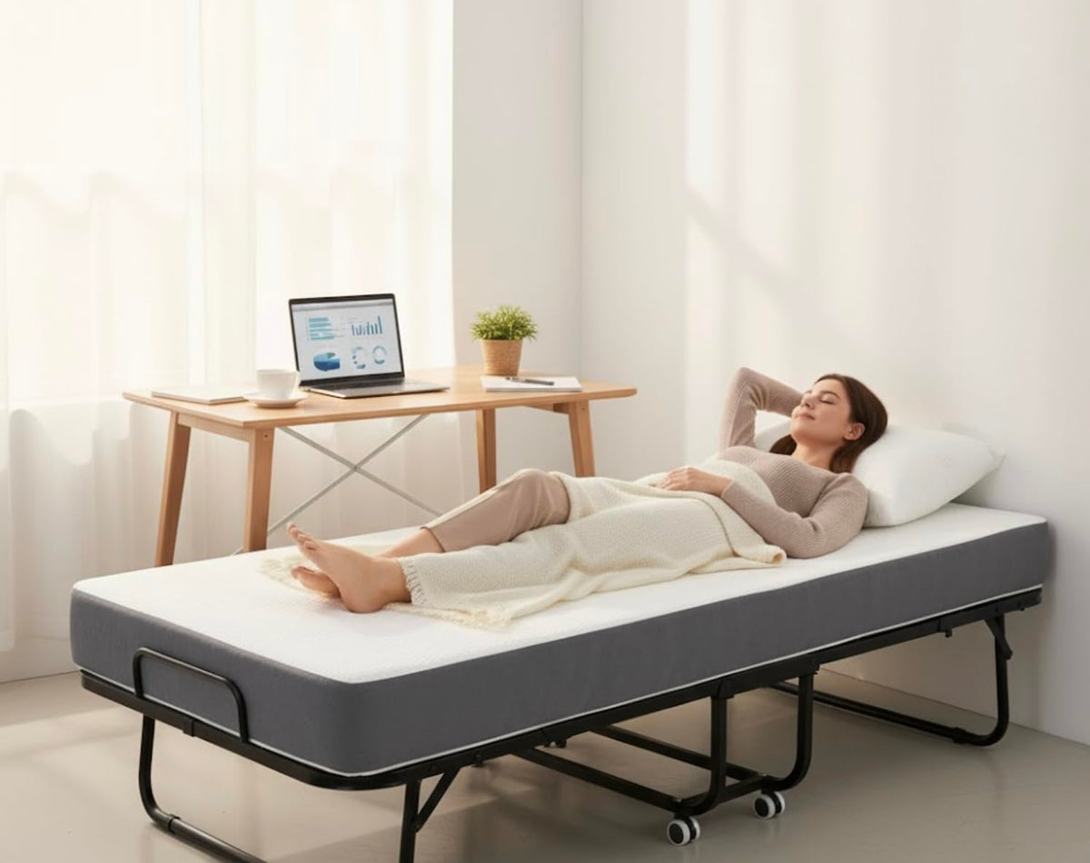 Foldable Bed with 5" Memory Foam Mattress F563