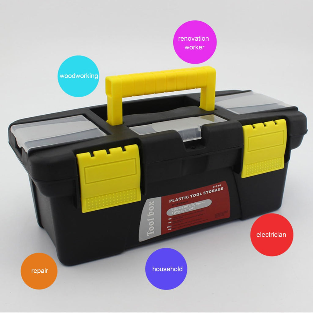 10" Plastic Tool Box with Removable Tool Tray S22922
