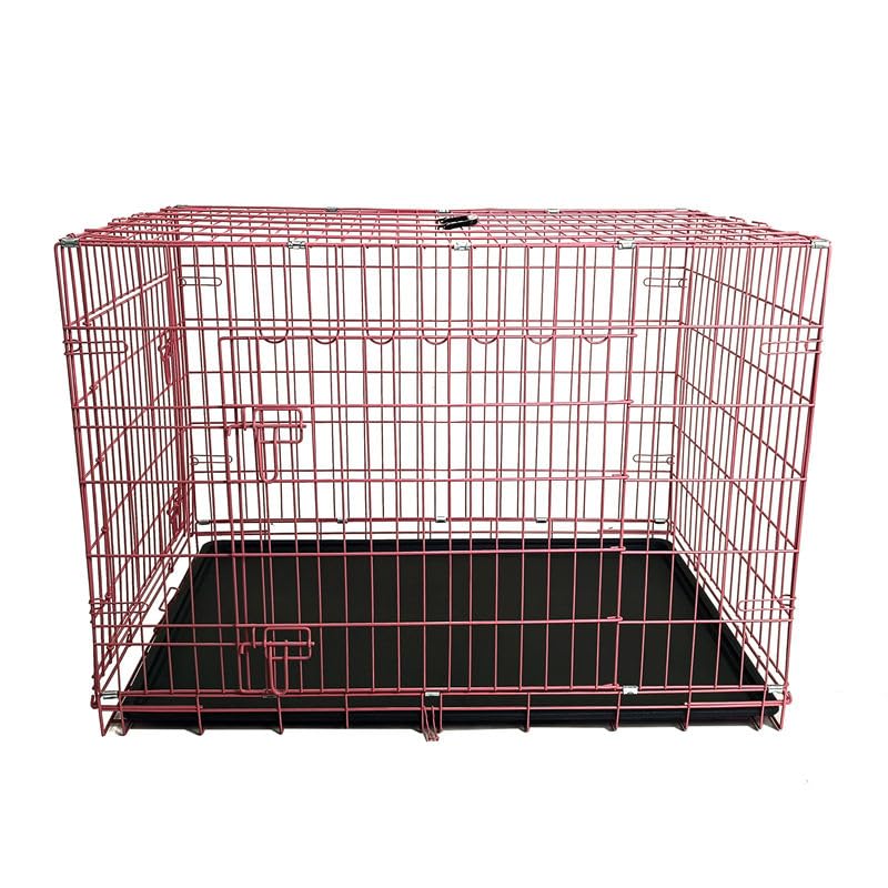 48-Inch Folding Metal Dog Crate with Divider, Tray, and Carry Handle T899