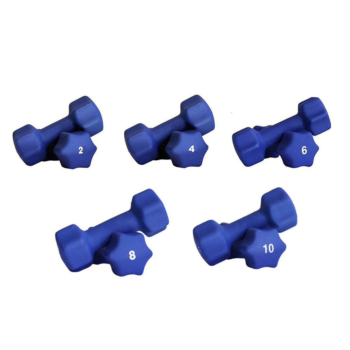 Blue Neoprene Dumbbell Set 5 Pairs W26238