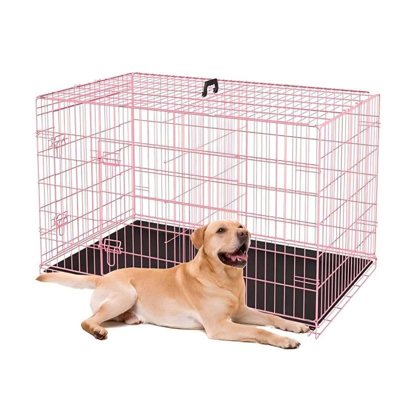 48-Inch Folding Metal Dog Crate with Divider, Tray, and Carry Handle T899