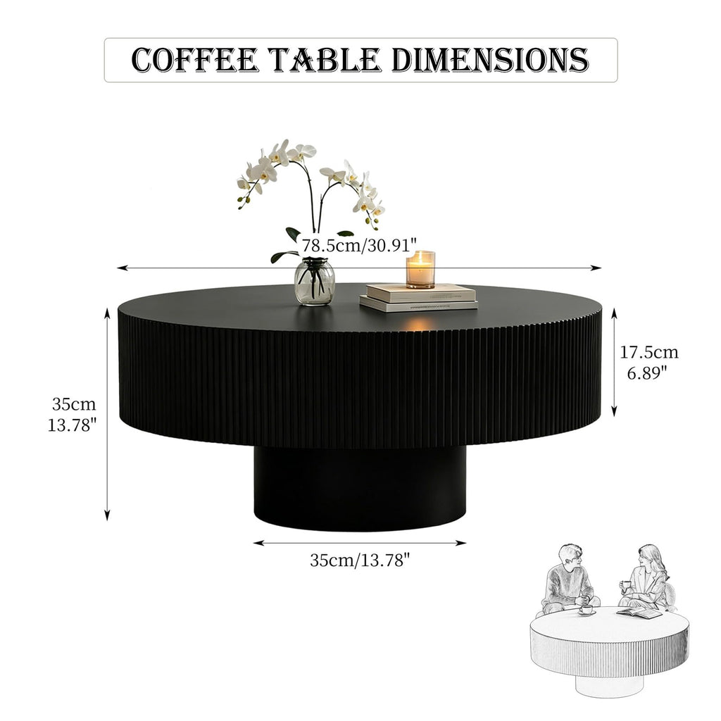 Black Round Pedestal Coffee Table D88232