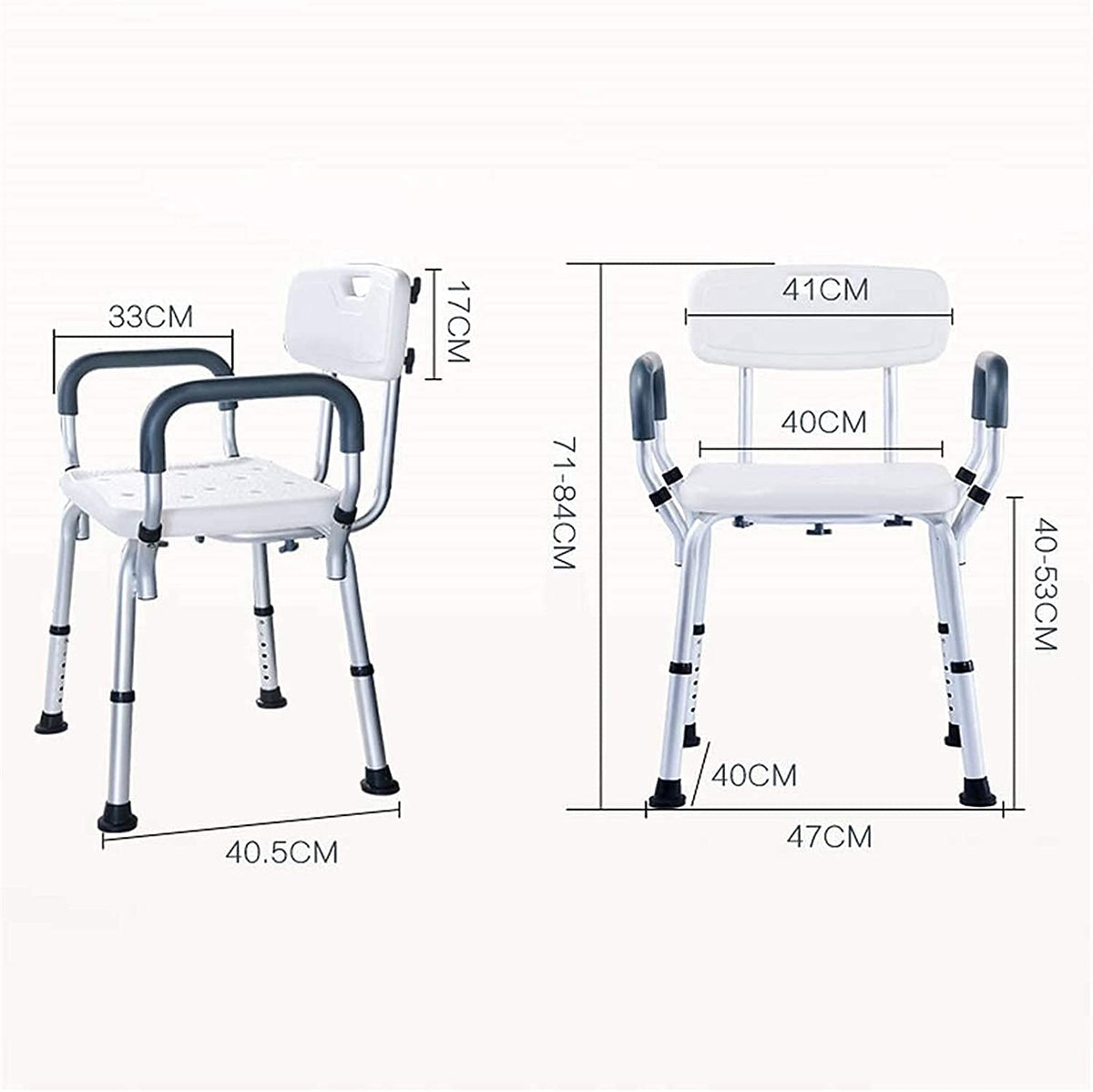 Padded Seat Transfer Bench, Bath Stools, Shower Chair with Arms and Back Z3499