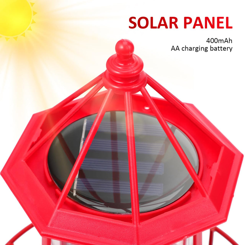 Rotating Metal Solar Lighthouse J411793