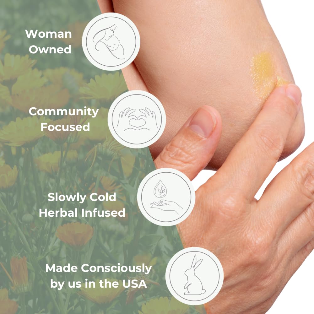 Natural Moisturizing Unscented Calendula Skin Salve, 1 oz 2 Pack W3786