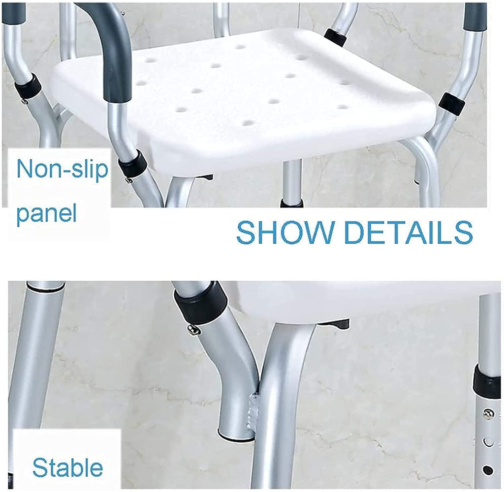 Padded Seat Transfer Bench, Bath Stools, Shower Chair with Arms and Back Z3499