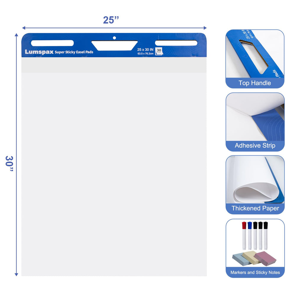 Bleedproof Self-Adhesive Easel Pads 25 x 30 Inches 3 Pads G9076