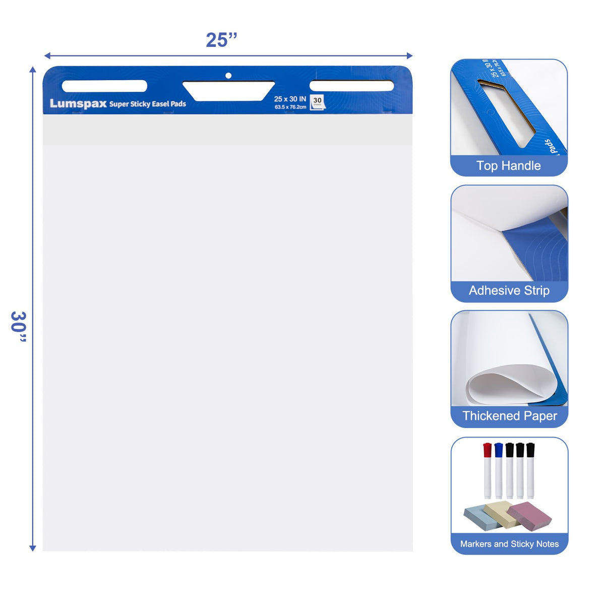 Bleedproof Self-Adhesive Easel Pads 25 x 30 Inches 3 Pads G9076