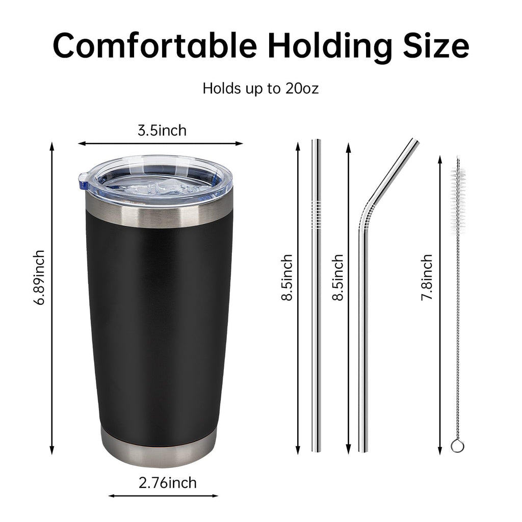 32 Pack 20oz Stainless Steel Insulated Tumblers with Lid & Straw J509987