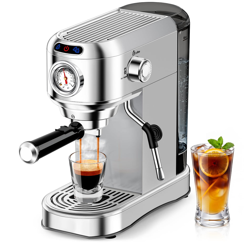 20 Bar Compact Stainless Steel Espresso Machine with Milk Frother U1420