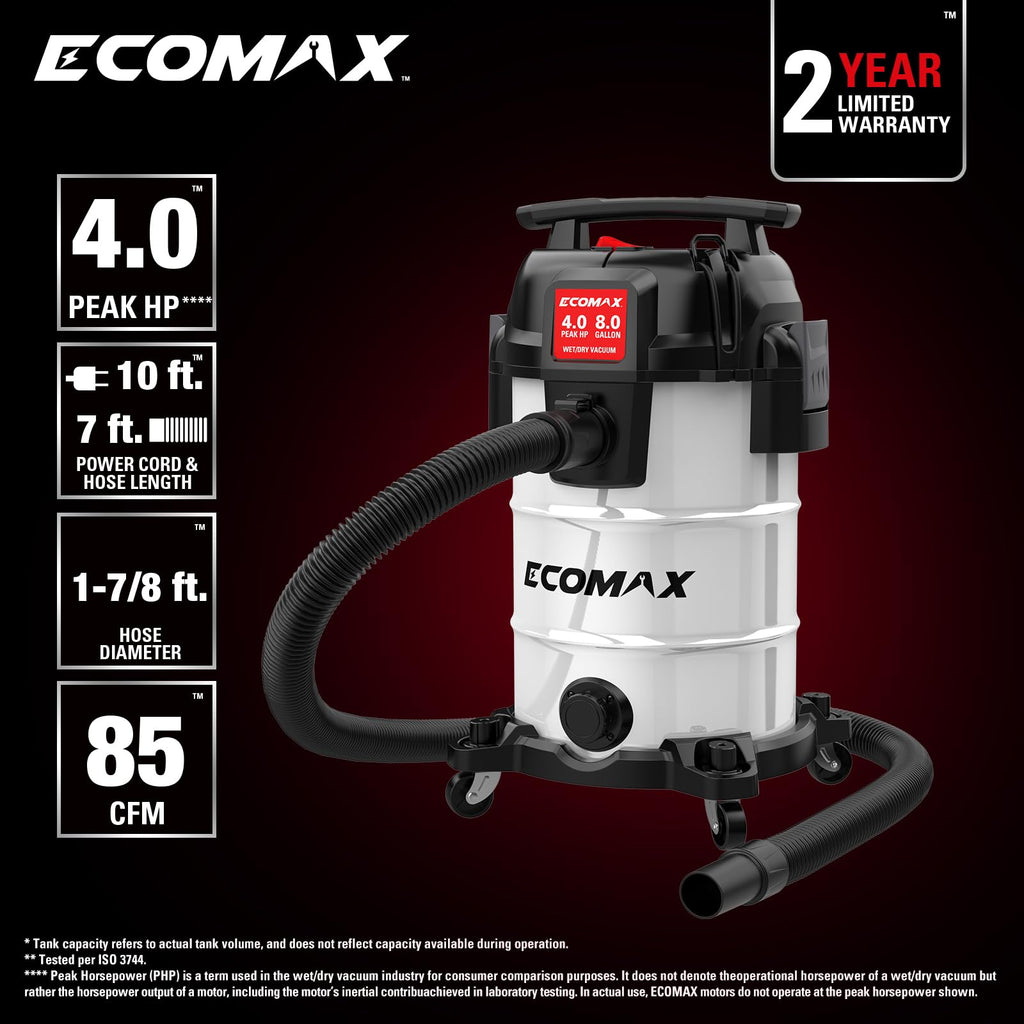 8 Gallon Stainless Steel Wet and Dry Shop Vacuum Y657863