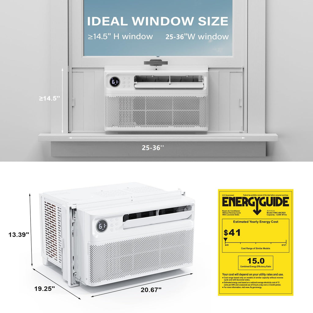 8000 BTU Window Air Conditioner with Inverter Compressor B932928
