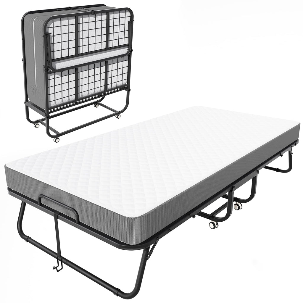 Foldable Bed with 5" Memory Foam Mattress F563