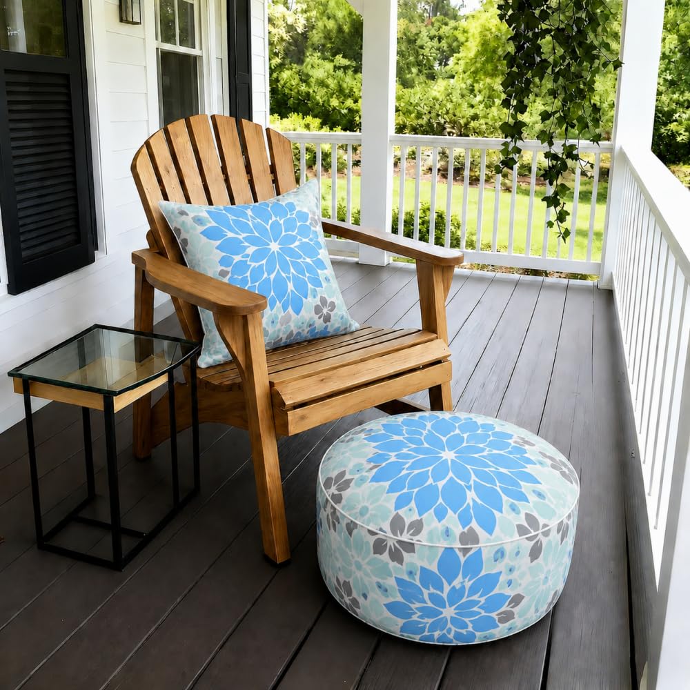 Inflatable Outdoor Ottoman 2 Pack Teal Grey I21076