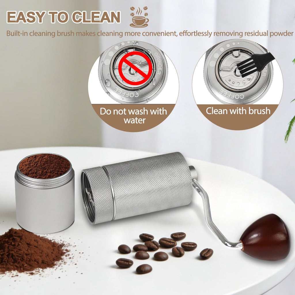 Manual Coffee Grinder with 25 Level Stainless Steel Conical Burr W6090