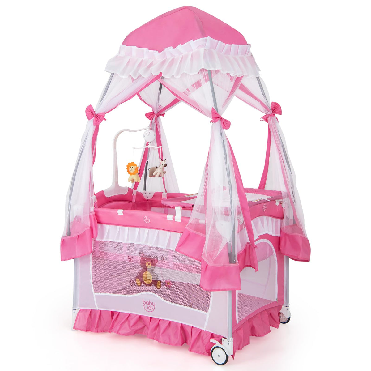 4-in-1 Baby Playard with Bassinet, Changing Table and Carry Bag S4781