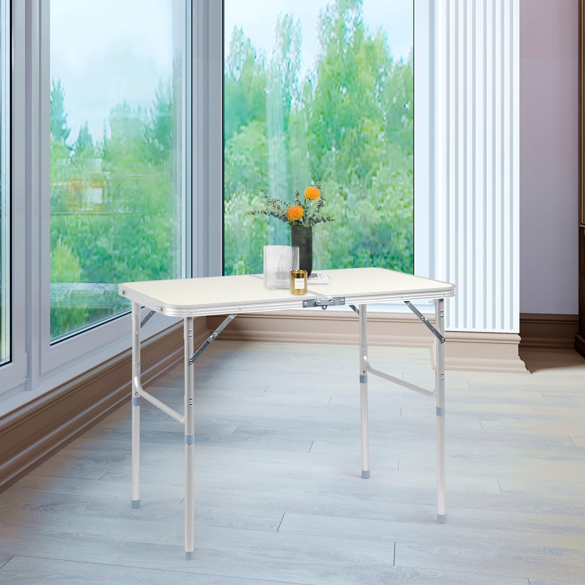3ft Portable Aluminum Folding Picnic Table with Carry Handle L1500